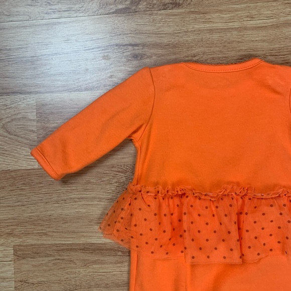 Carter's Halloween Jack O Lantern Pumpkin Tutu Sleep N Play Bodysuit Baby Girl - Picture 9 of 13